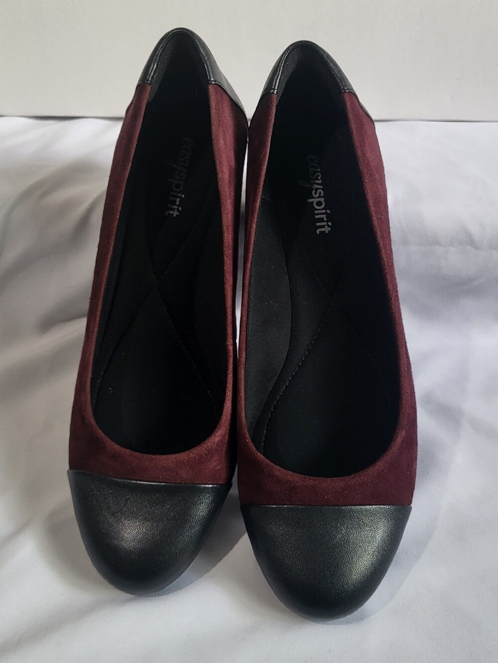 Easy Spirit Black And Burgundy Gracey Pumps Heels Women Size 7M